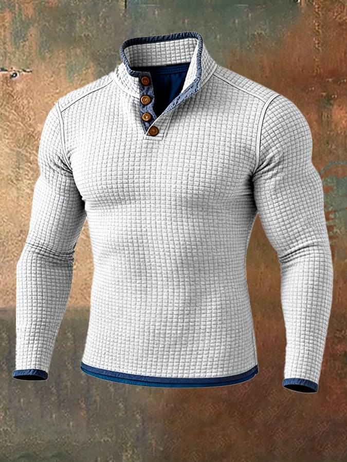Men's Retro Contrast Collar Sweatshirt