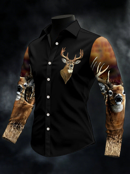 Men's Casual Western Style Contrast Color Shirt
