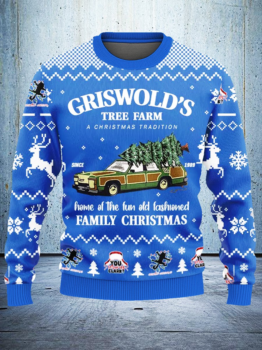 Retro Christmas Farm Ugly Sweatshirt
