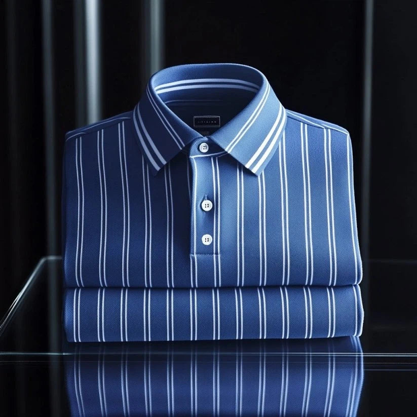 Men's Business Casual    Embroidered Button Short Sleeve Polo Shirt