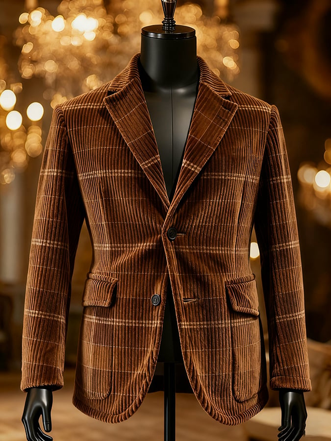 Men's Retro Single Breasted Gentleman's Business Casual Suit Jacket