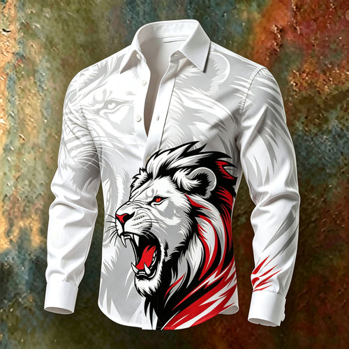 Men's Long-Sleeve Shirt with Animal Print
