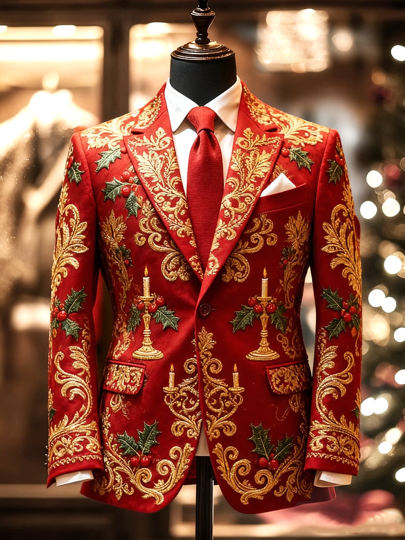 Men's Business Casual Christmas Suit Outerwear