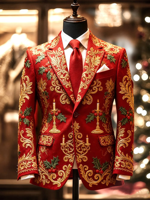 Men's Business Casual Christmas Suit Outerwear