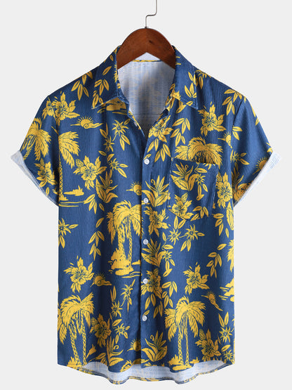 Men’s Tropical Palm Tree Hawaiian Beach Vacation Shirt