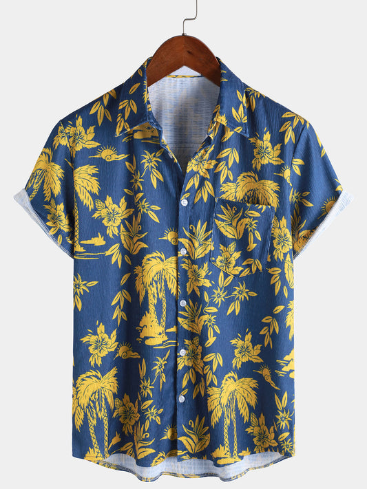 Men’s Tropical Palm Tree Hawaiian Beach Vacation Shirt