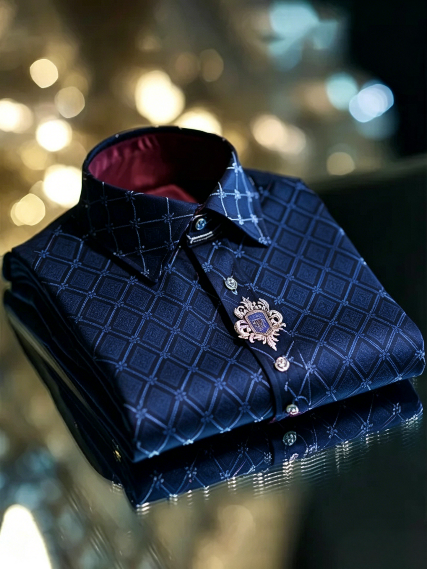 Men's Satin Luxe Long Sleeve Button Down Shirt