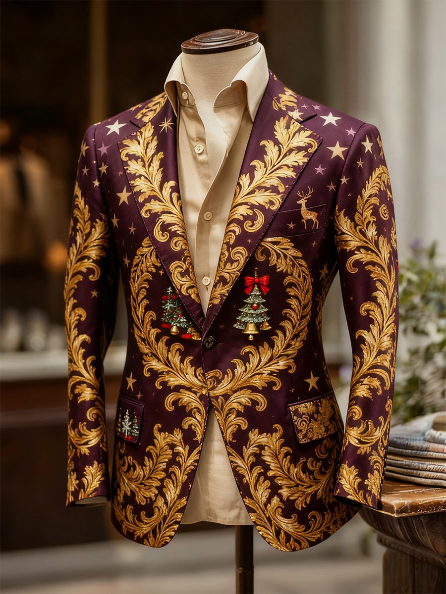 Men's Business Casual Christmas Suit Outerwear