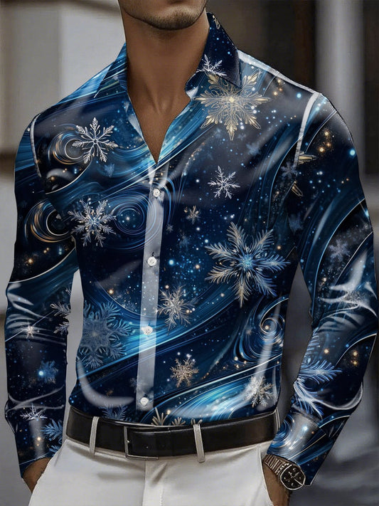 Men's Satin Luxe Long Sleeve Button Down Shirt