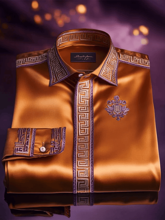 Men's Satin Luxe Long Sleeve Button Down Shirt