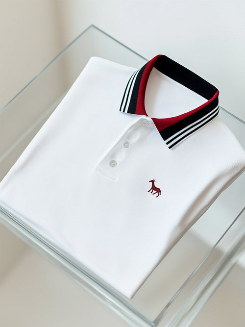 Men's Business Casual Button Short Sleeve Polo Shirt