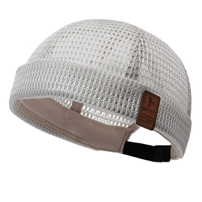 Men's Mesh Hollow Out Breathable Solid Color Outdoor Brimless Hat