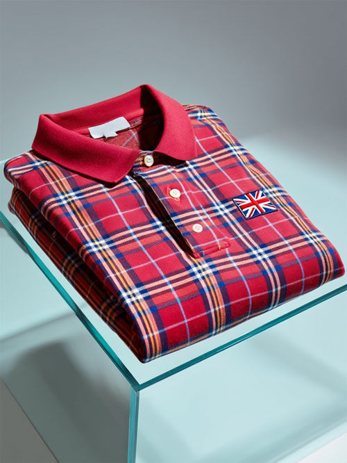 Men's Business Casual Union Jack Button Short Sleeve Polo Shirt