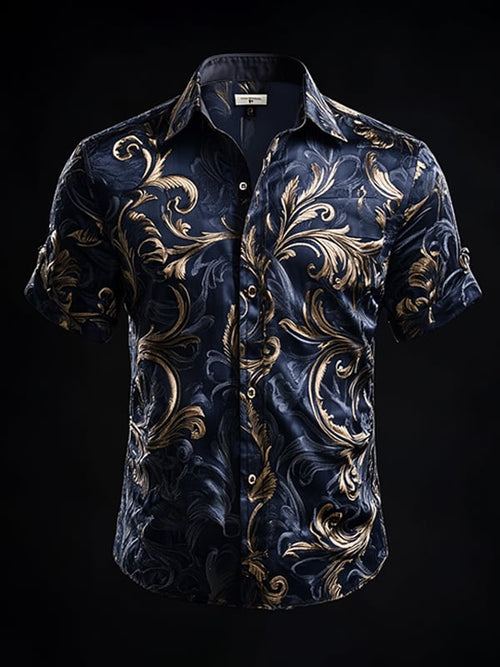 Men's Retro Gothic Pattern Short Sleeve Shirt