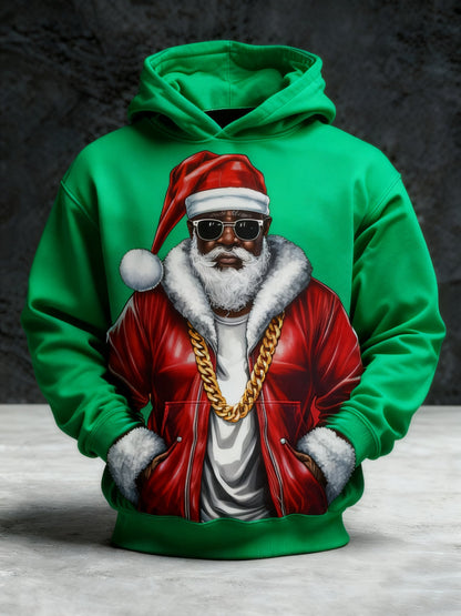 Men's African American Christmas Print Crew Neck Top