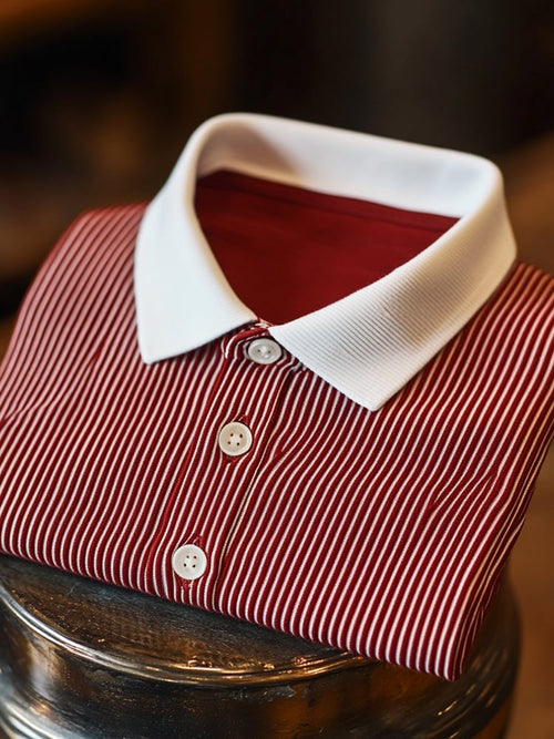 Men's Business Casual Button Short Sleeve Polo Shirt