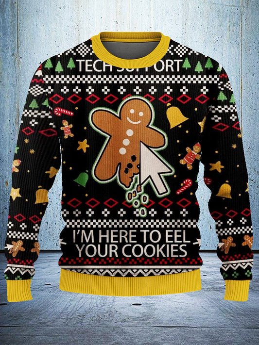 Click On The Gingerbread Man Christmas Ugly Sweatshirt