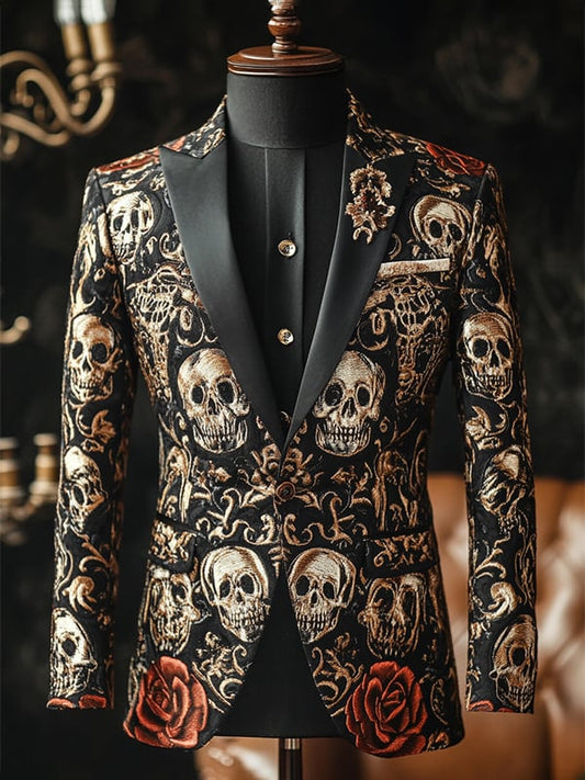 Men's Luxury Casual Business Skull Blazer