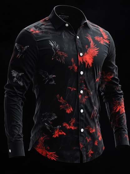 Men's Viking Dark Raven Print Shirt