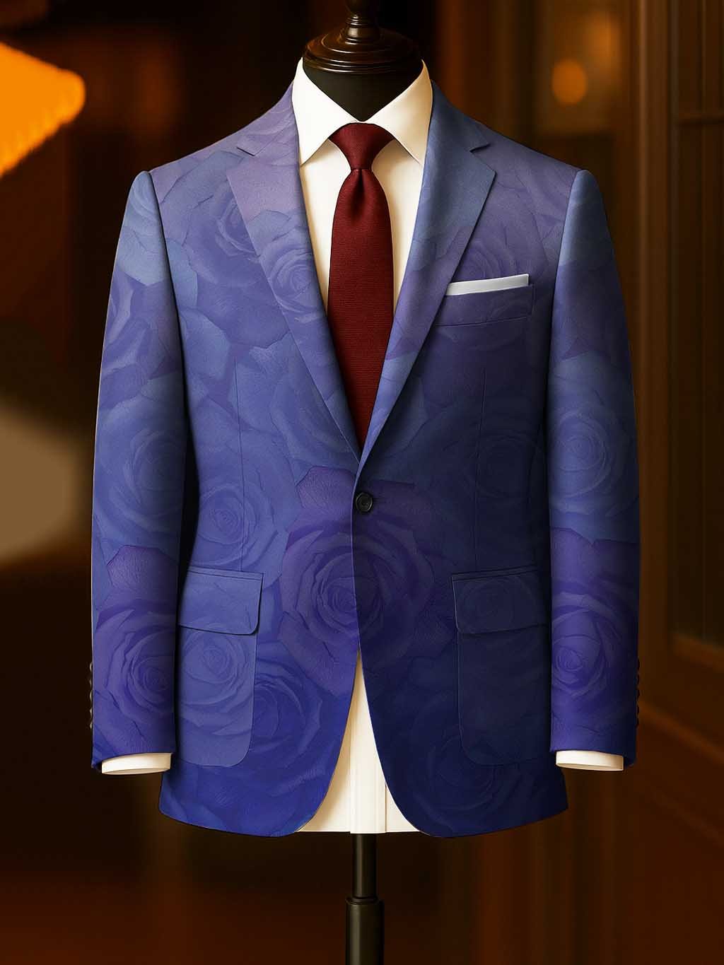 Men's Business Casual Large Pocket Print Blazers