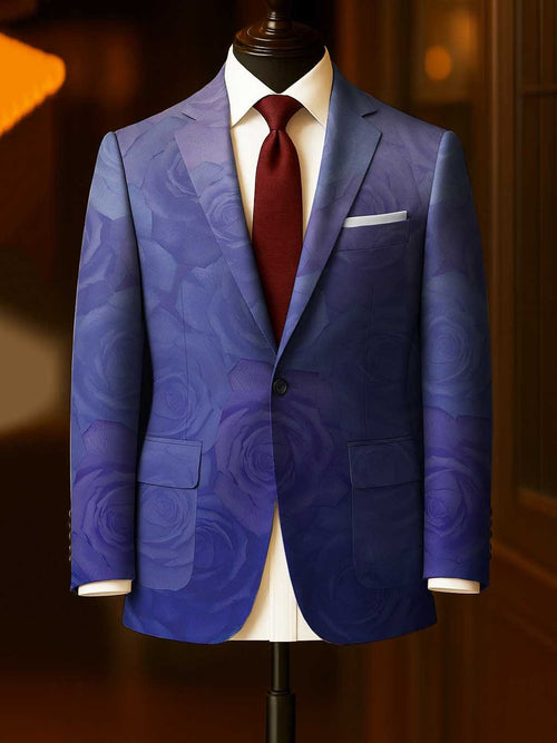 Men's Business Casual Large Pocket Print Blazers
