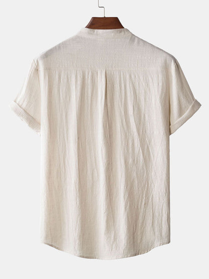 Henry Collar Shirt With Pocket