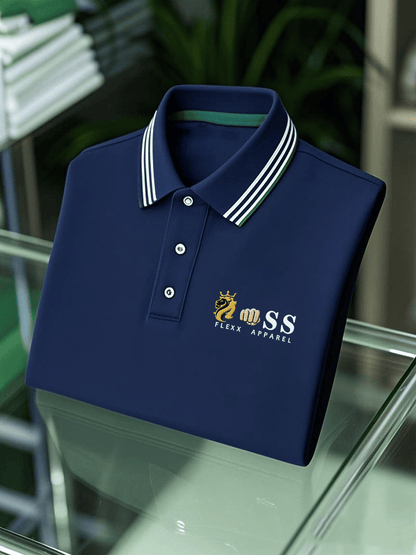 Men's Business Casual Printed Short Sleeve Polo Shirt
