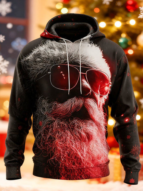 Men's Party Rock Santa Claus Print Hoodie