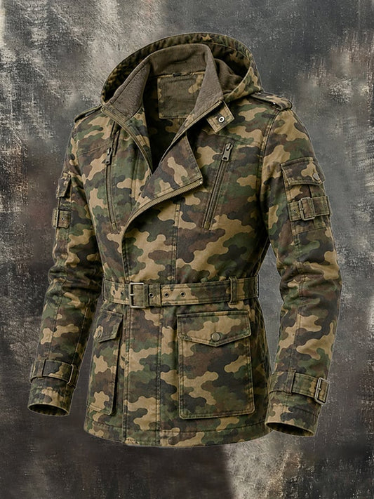 Men's Vintage Cotton Camouflage Utility Jacket