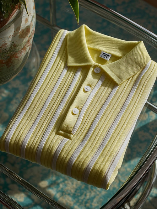 Men's Classic Business Casual Short Sleeve Polo Shirt