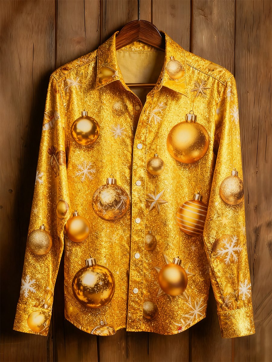 Men's Christmas Art Long-Sleeve Shirt