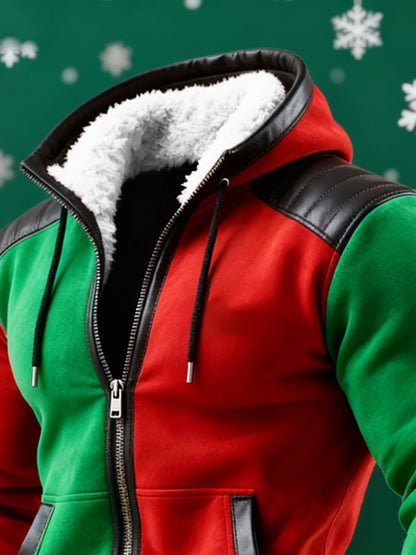Men's Vintage Suede Christmas Plush Warm Jacket