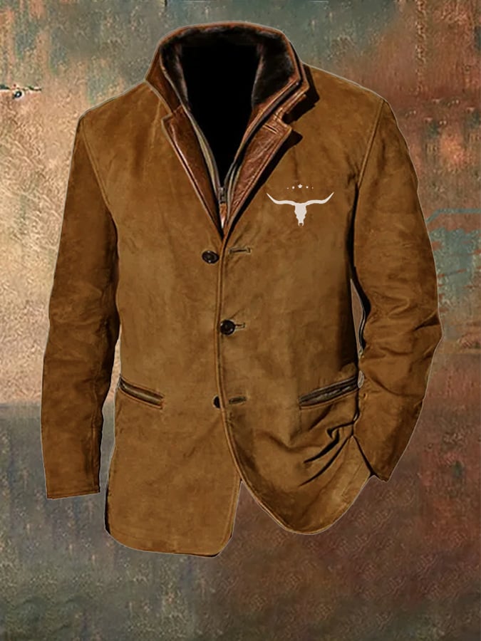 Men's Retro Western Ripstop Wear Resistant Multi-Pocket Jacket