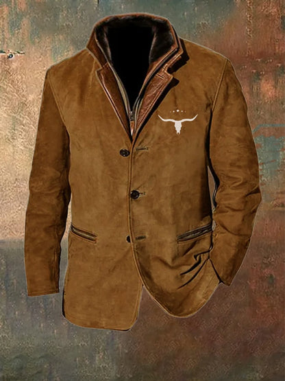 Men's Retro Western Ripstop Wear Resistant Multi-Pocket Jacket