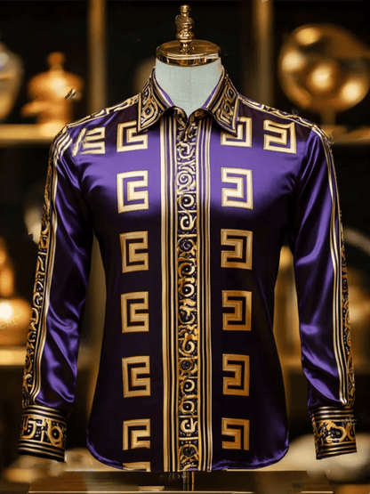 Men's Satin Luxe Long Sleeve Button Down Shirt