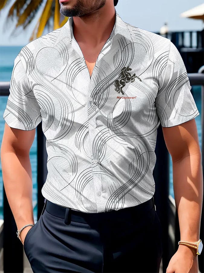 Men's Fashion Casual Business Geometric Shirt
