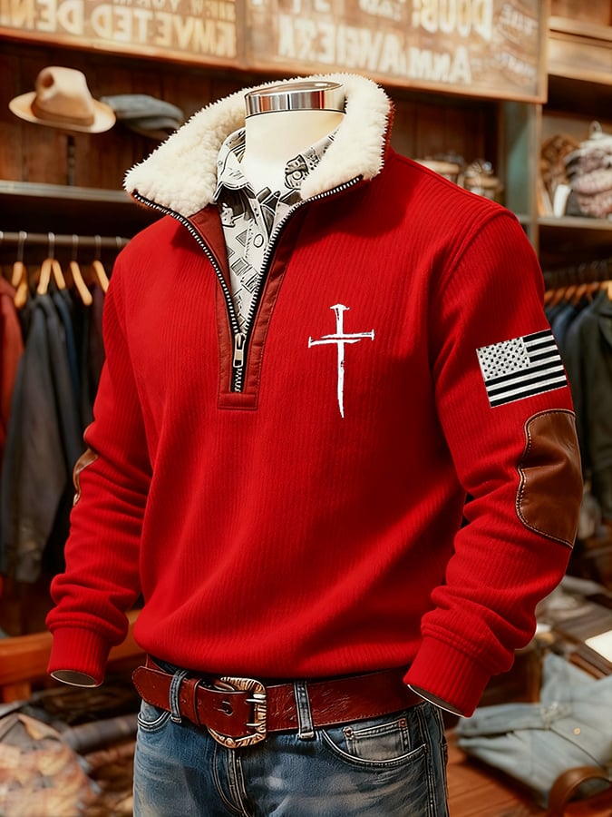 Men's casual Christmas faith textured sweatshirt