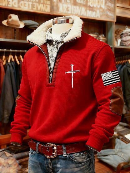 Men's casual Christmas faith textured sweatshirt