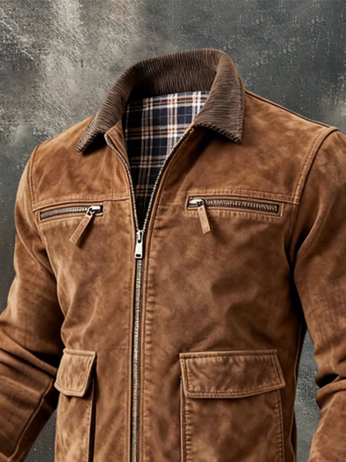 Men's Vintage Washed Cotton Utility Jacket