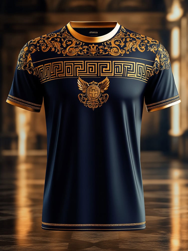 Men's Business Print Short Sleeve T-Shirt