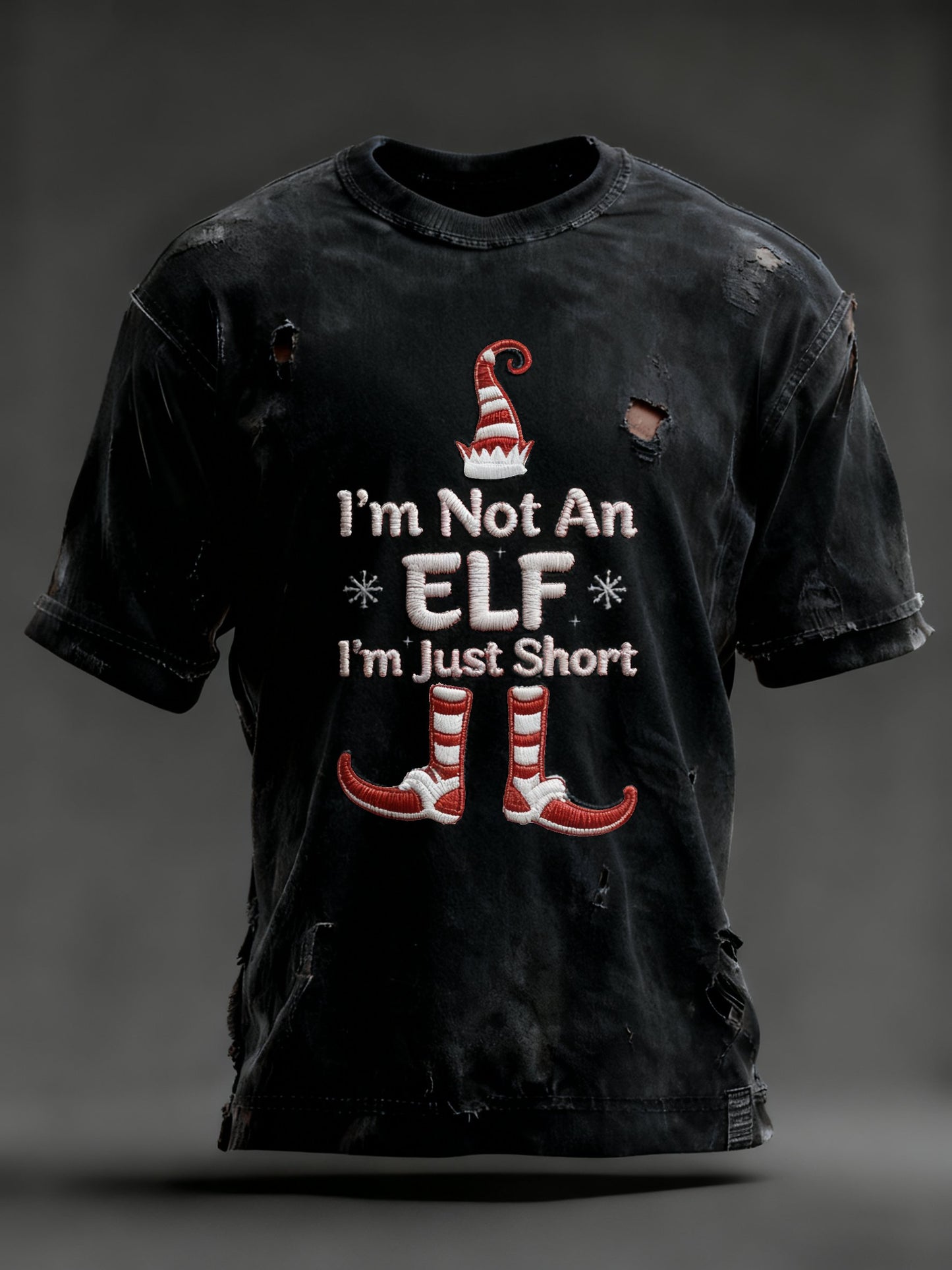 Men's Christmas Fun Slogan Print Crew Neck Top
