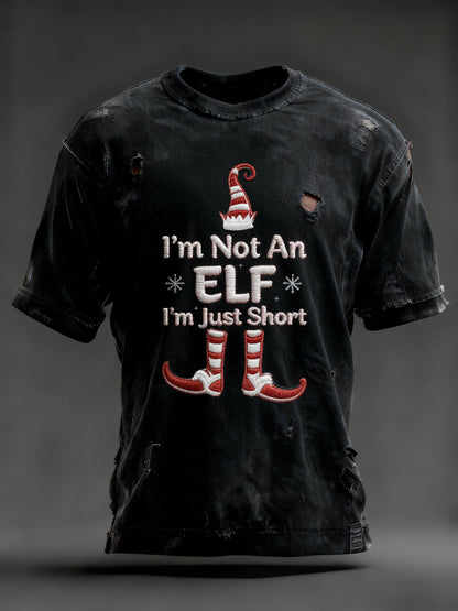 Men's Christmas Fun Slogan Print Crew Neck Top