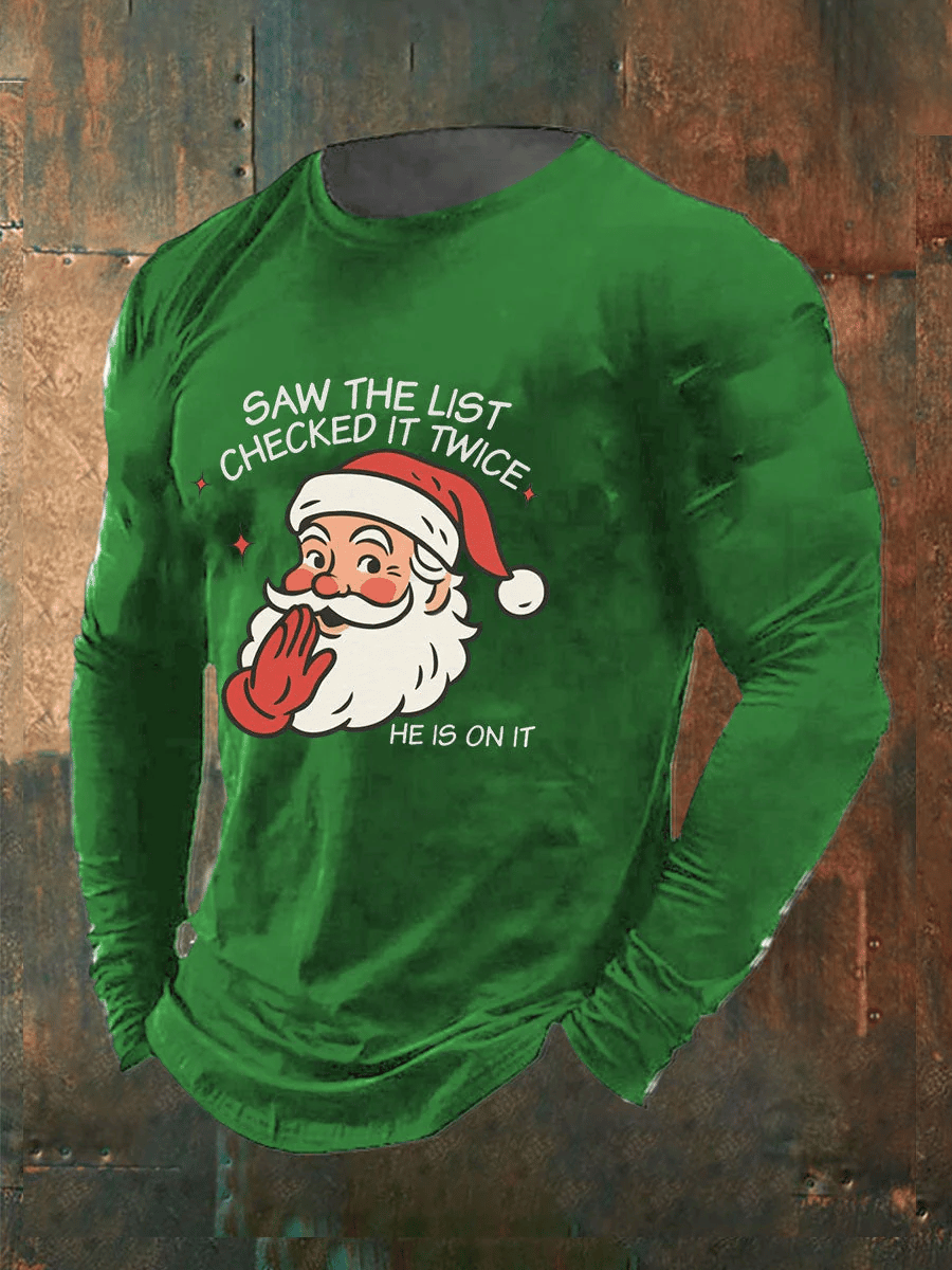 Men's Christmas FDT  Print Casual Long Sleeve T-Shirt