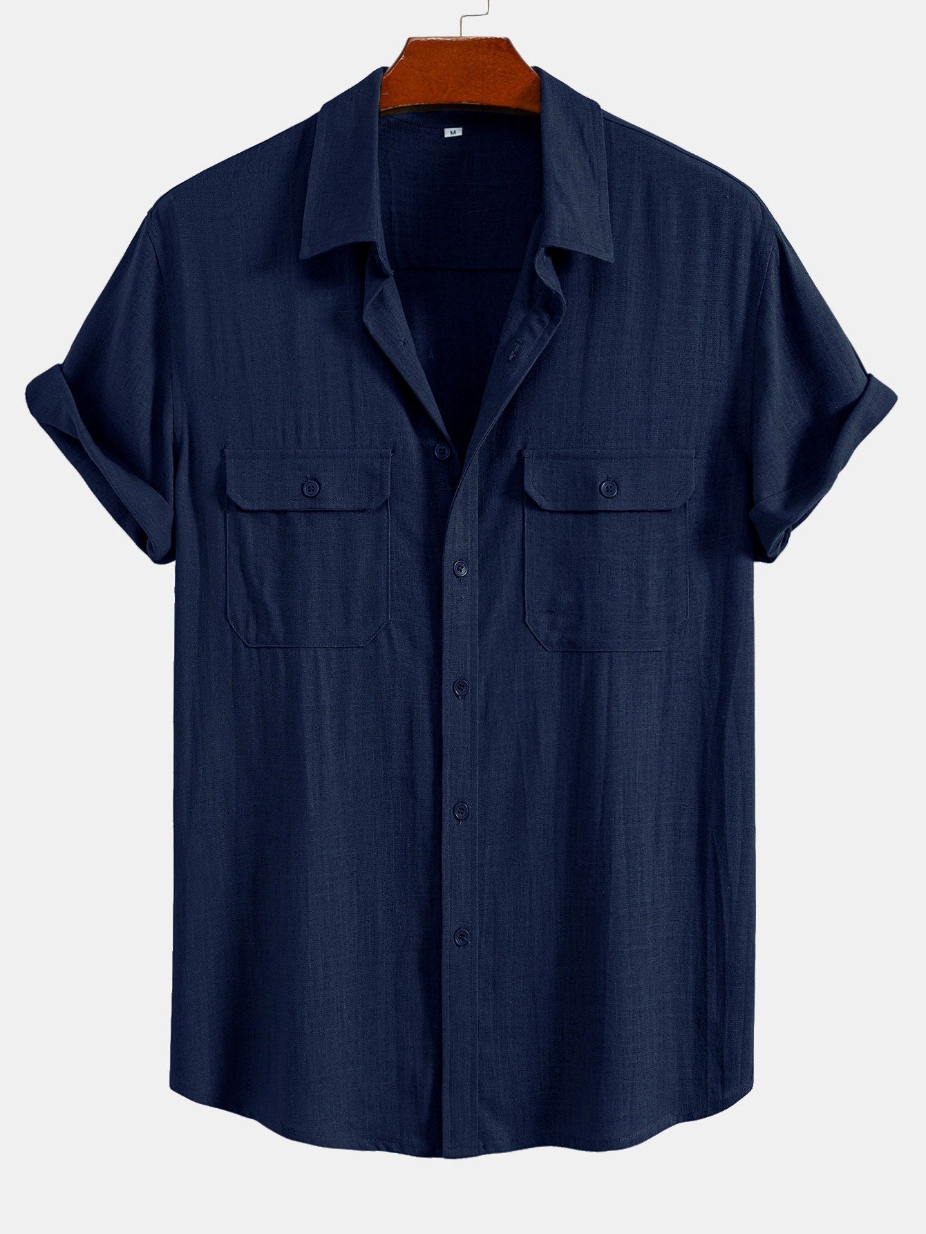 Linen Rayon Blend Pocket Utility Shirt