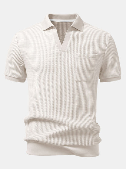 Waffle Johnny Collar Polo With Pocket