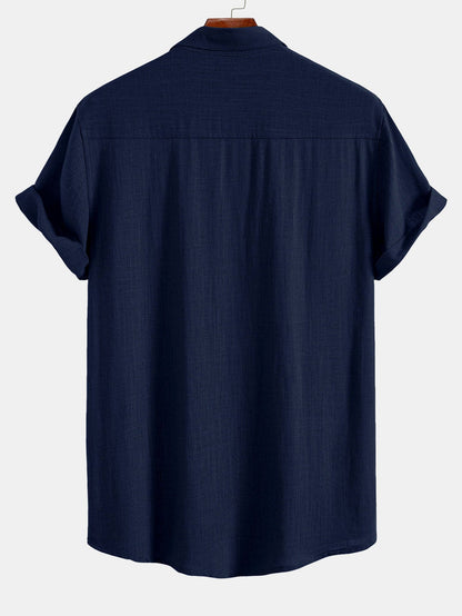 Linen Rayon Blend Pocket Utility Shirt