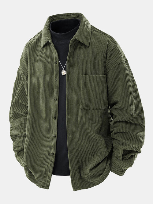 Relax Fit Button Up Corduroy Shirt