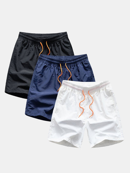 3 Pieces Man Mid Length Drawstring Swim Shorts