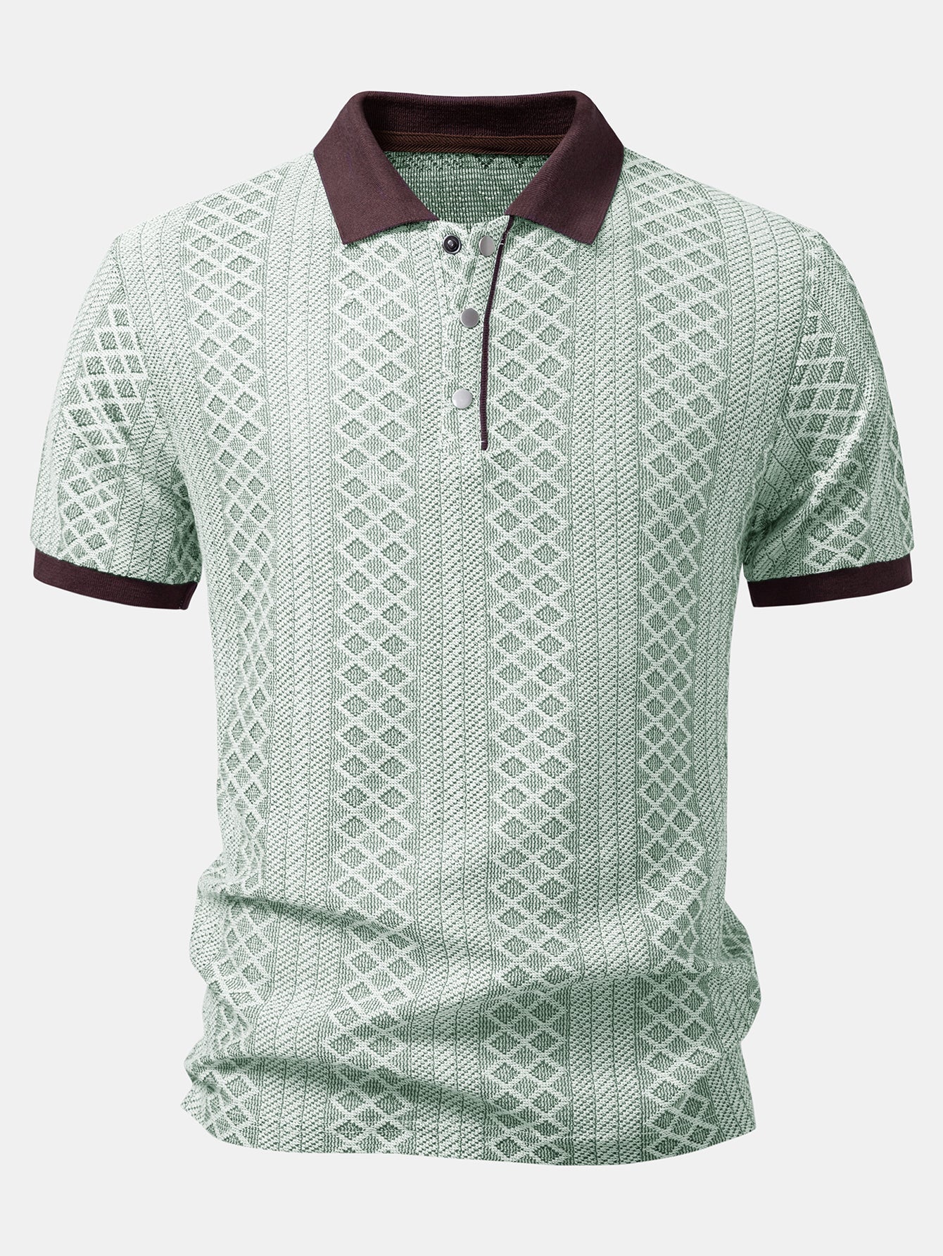 Geometric Rhombus Jacquard Polo