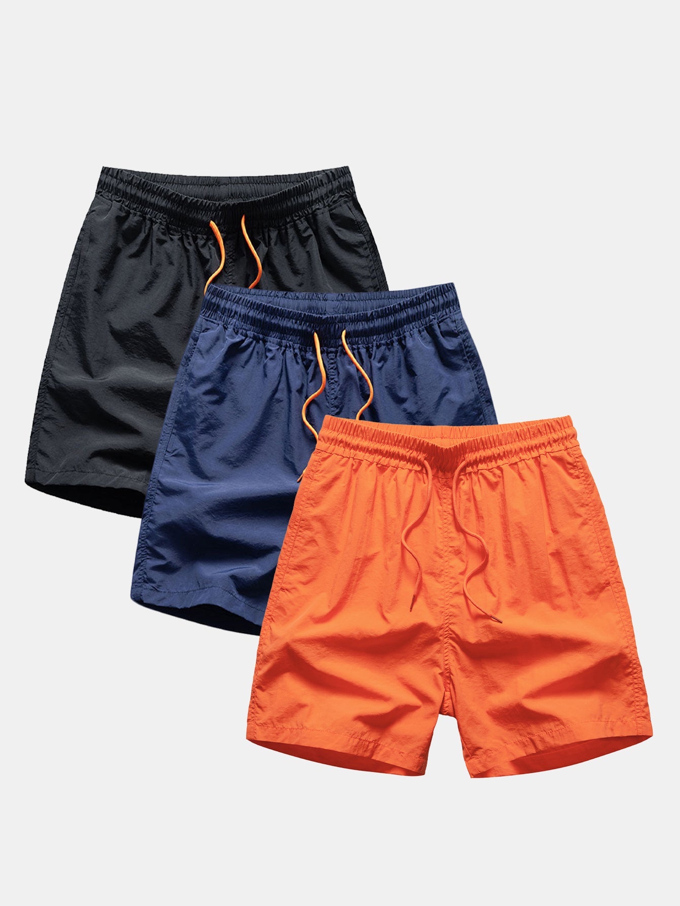 3 Pieces Man Mid Length Drawstring Swim Shorts
